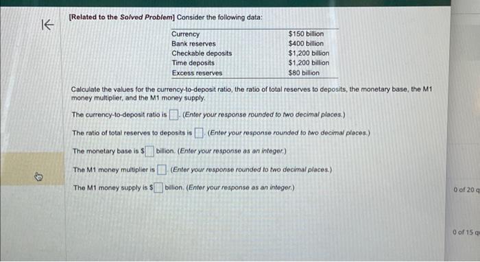  [Related to the Solved Problem] Consider the following data: Calculate the