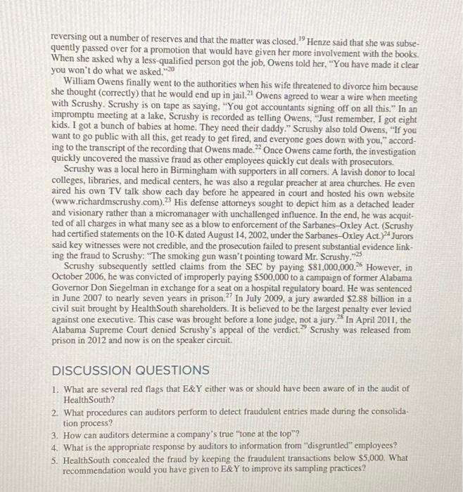 largest providers of health care services, began a massive fraud that eventually