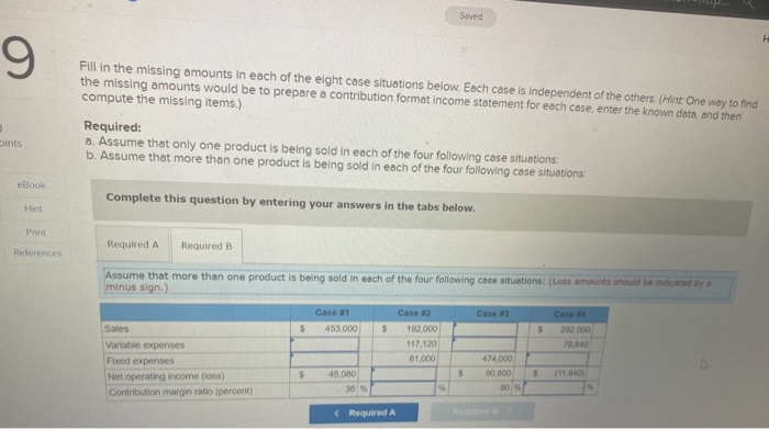 amounts in each of the eight case situations below. Each case is