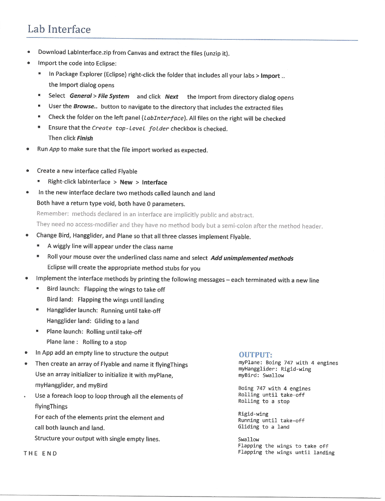 What is the finished code in Java? The code to start is