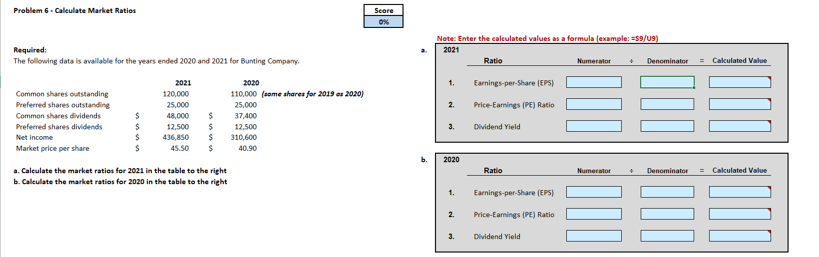 Solve using the same format as the problem, thanks! Problem 6 -