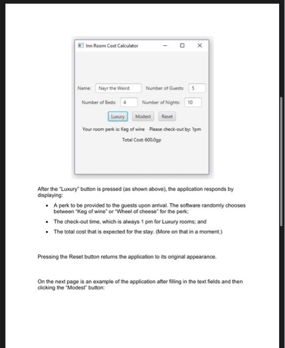 :') Inn Room Booking The Golden Dragon Inn has hired you to