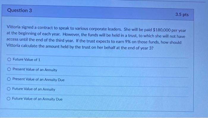 of a one-time sum received "X" number of periods in the future