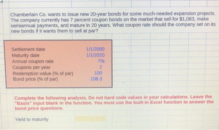 Please show how to enter it into excel and what cells to