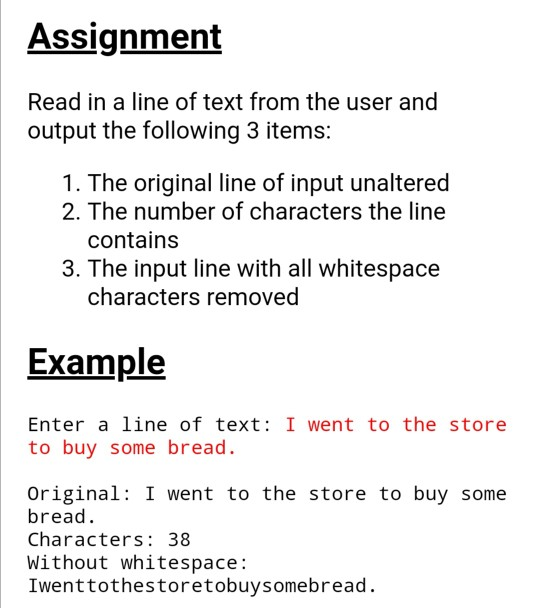 Please Use C++ language to solve this assignment Assignment Read in a