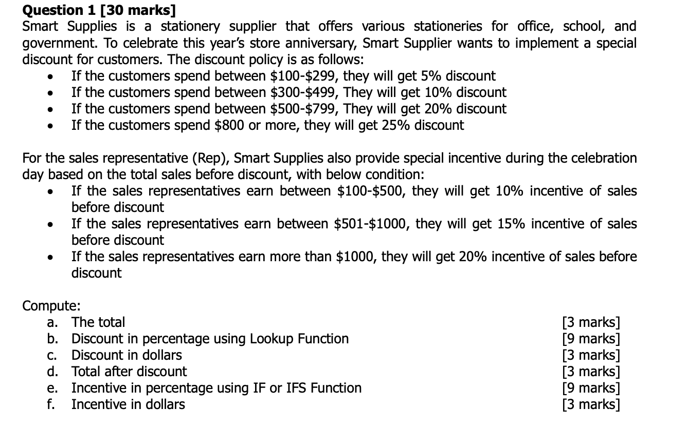  please show me the answers step by step in excel Question
