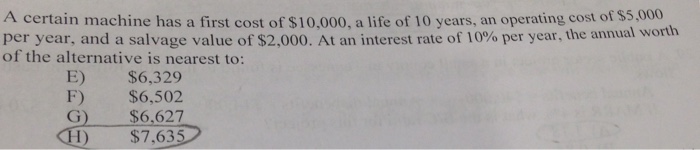  Show all work and do not use excel to solve. f