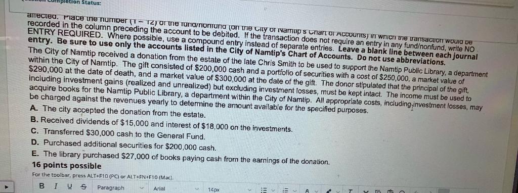  pletion Status: anecteu. Place the number 1 - TZ) or the