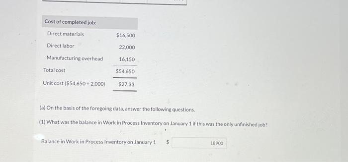 Company is shown below. A job order cost sheet for Ryan Company
