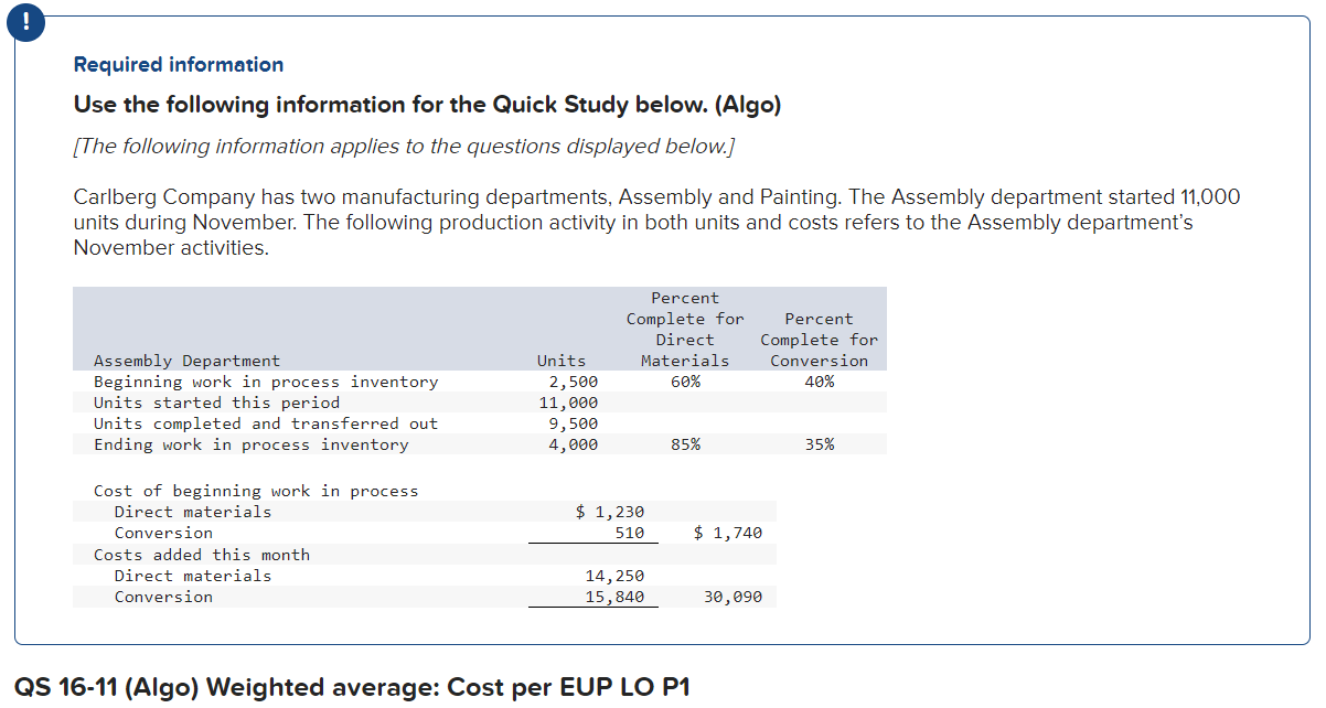  ! Required information Use the following information for the Quick Study