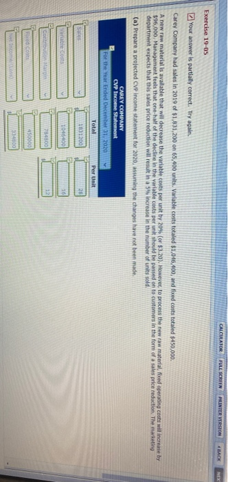  CALCULATOR FULL SCREEN PRINTER VERSION CHACK NEX Exercise 19-05 Your answer
