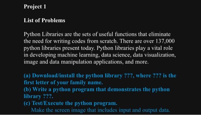 Please use Keras to write a SIMPLE python program Project 1 List