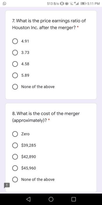 6 and 8 below: Houston Inc. Currently has 2.500 shares outstanding each
