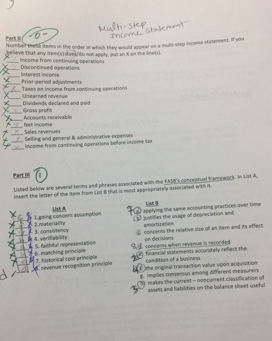  Mul step Part - Number these items in the order in