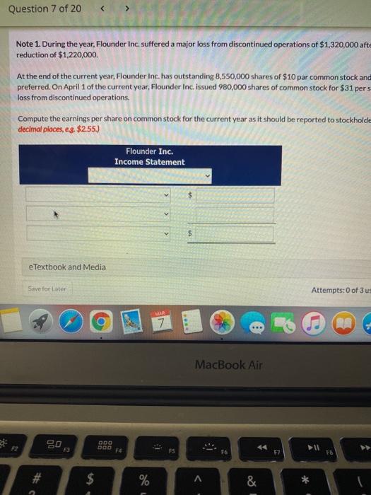 portion of the combined statement of income and retained earnings of Flounder