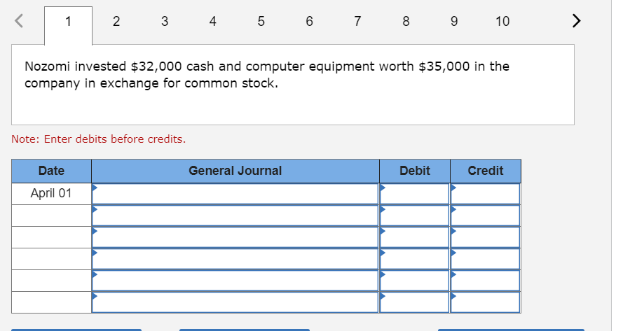 Adventure Travel. The following transactions occurred during the company's first month April