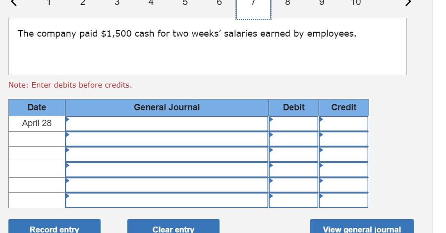 begins on April 11. 14 The company paid $1,500 cash for two