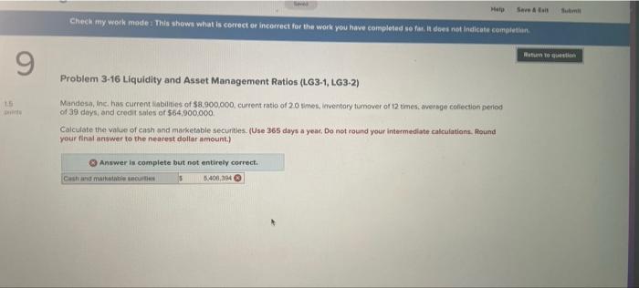  9 points Help Seve & Exit Submit Return to question Check