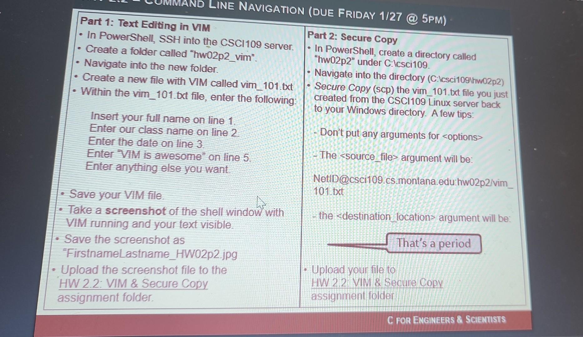 Part 1: Text Editing in VIM - In PowerShell, SSH into