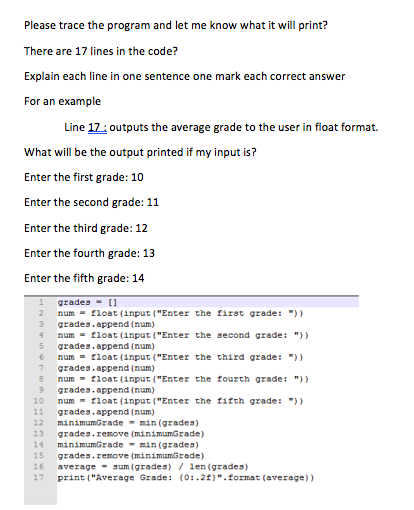  Please trace the program and let me know what it will