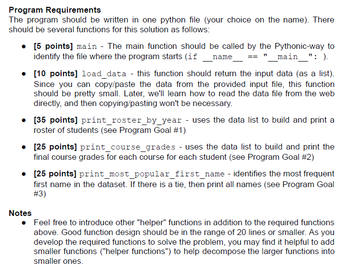 professional environment setting). Our data for this homework is a list of