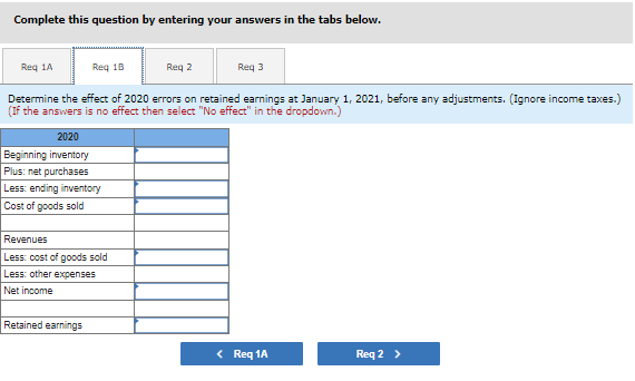 misstated by the following amounts: WMC uses the perlodic Inventory system and