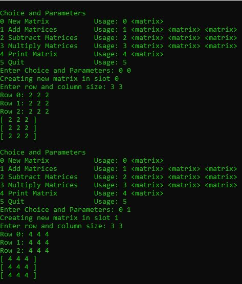 Matrix program in c++, which allows the user to create a matrix