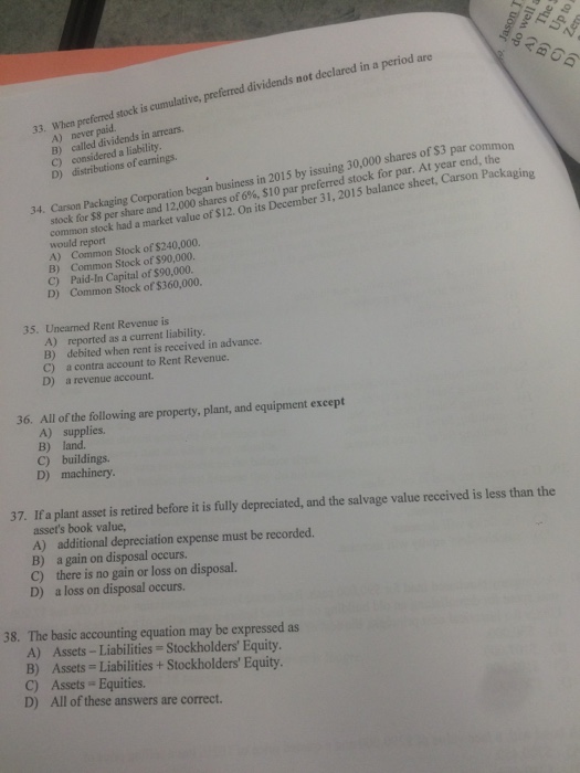  When preferred stock is cumulative, preferred dividends not declared in a
