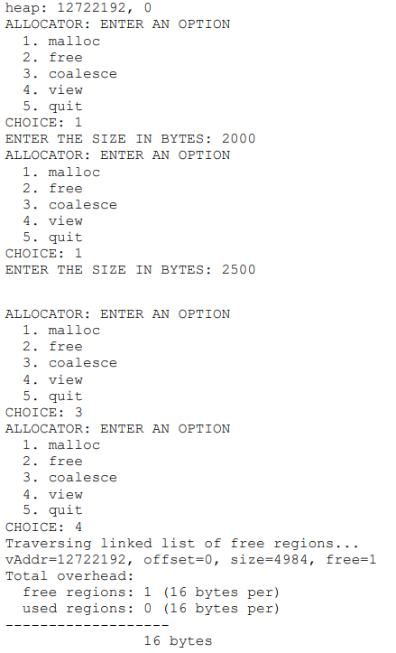 modified linked list for memory management. Background A traditional free list only