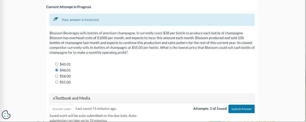  CAN I GET SOME HELP ON THIS QUESTION, PLEASE? Blossom Beverages