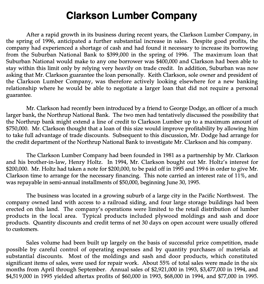 amounts despite its consistent profitability. - Consider how Mr. Clarkson has met