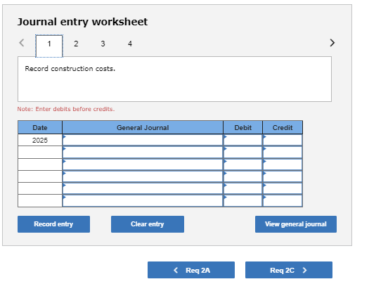worksheet 1 Note: Enter debits before credits. Journal entry worksheet Note: Enter