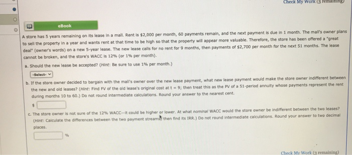  Check My Work (3 remaining eBook A store has 5 years