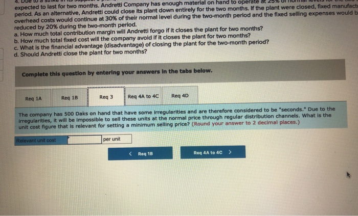 12-18 Parts 1, 3, 4) Relevant Cost Analysis in a variety of