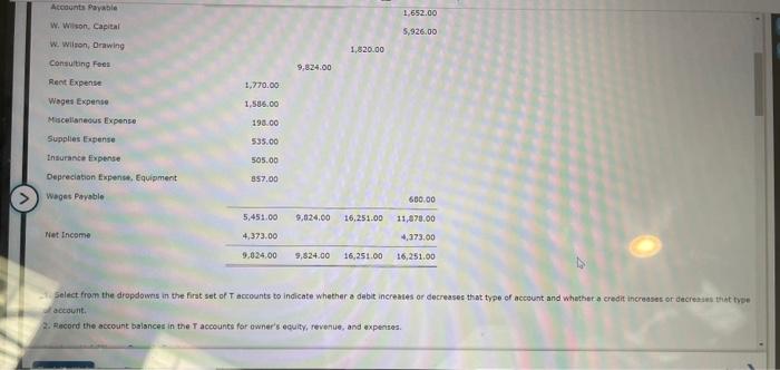 follows: 4. Select fram the drepdowns in the firat set of T