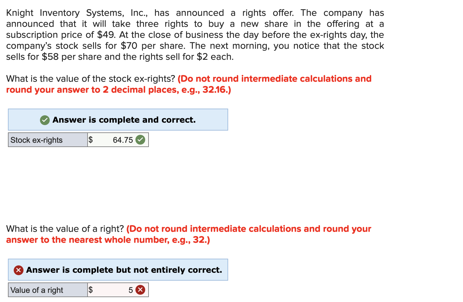  PART B IS INCORRECT $5.25 DOES NOT WORK. ALL OTHER PARTS