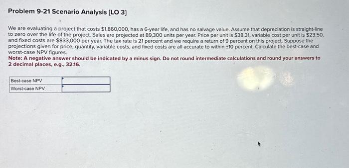  We are evaluating a project that costs $1,860,000, has a 6