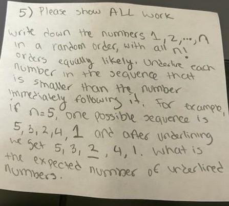  12 ! 5) Please show ALL work write down the numbers