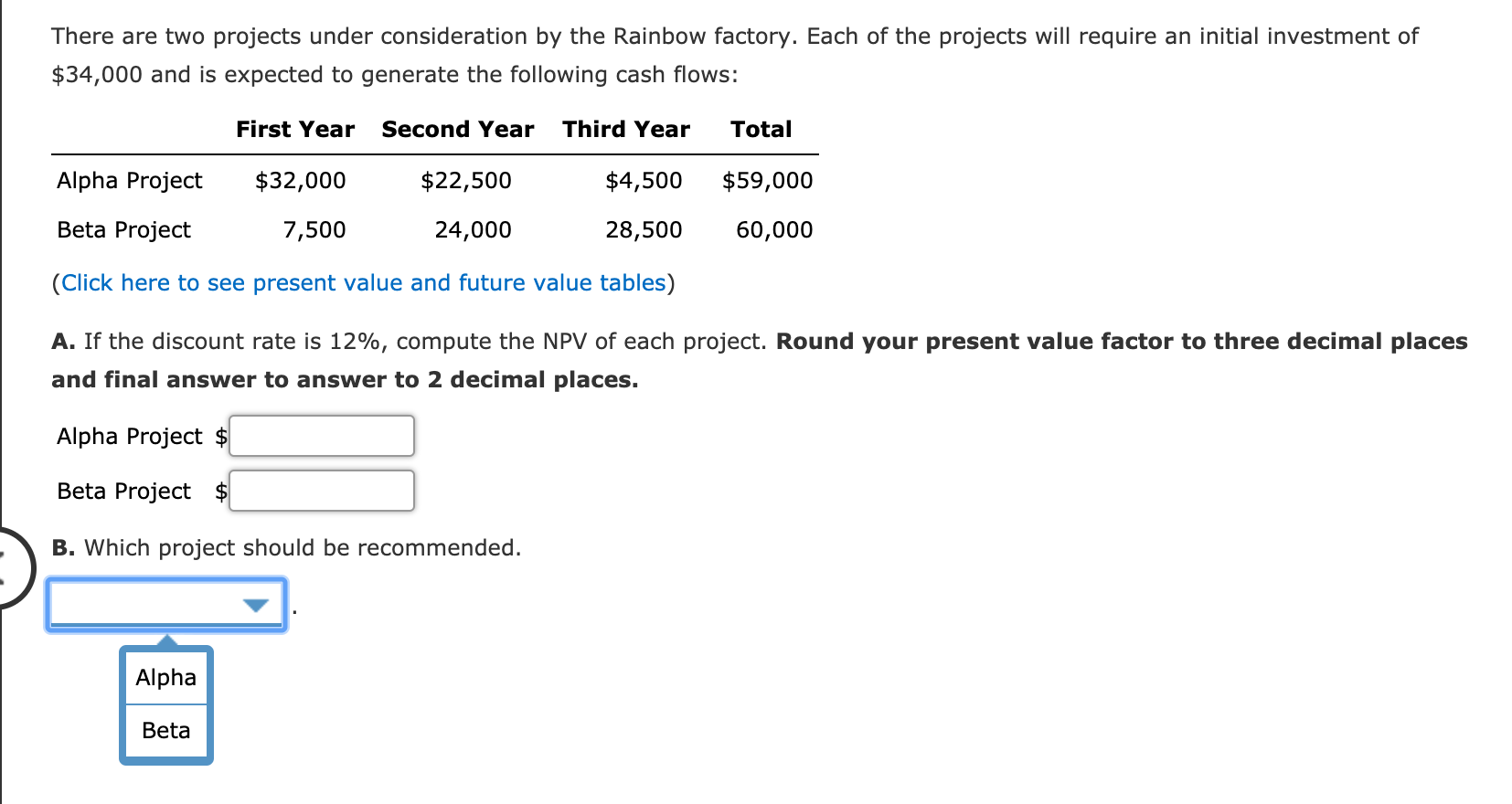 There are two projects under consideration by the Rainbow factory. Each