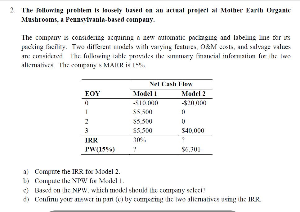  The company is considering acquiring a new automatic packaging and labeling