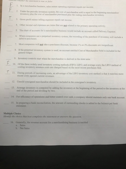  utale Whether the statement is true 1 or false 1. In