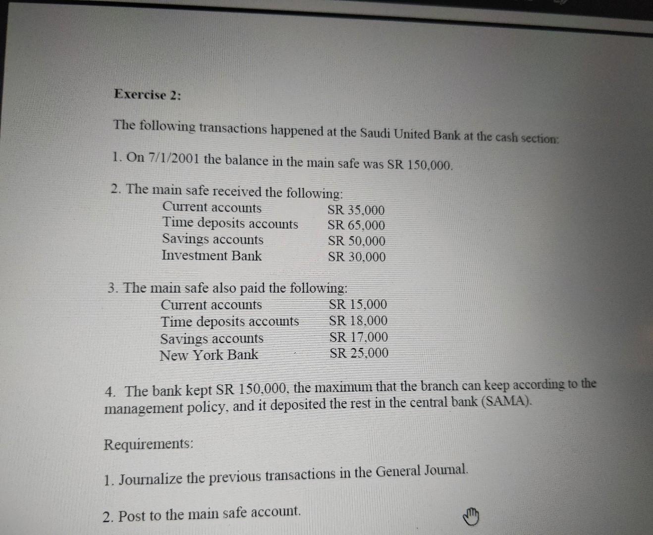 Cash Over Main Safe Cash Over & Short Cash Short I Cash