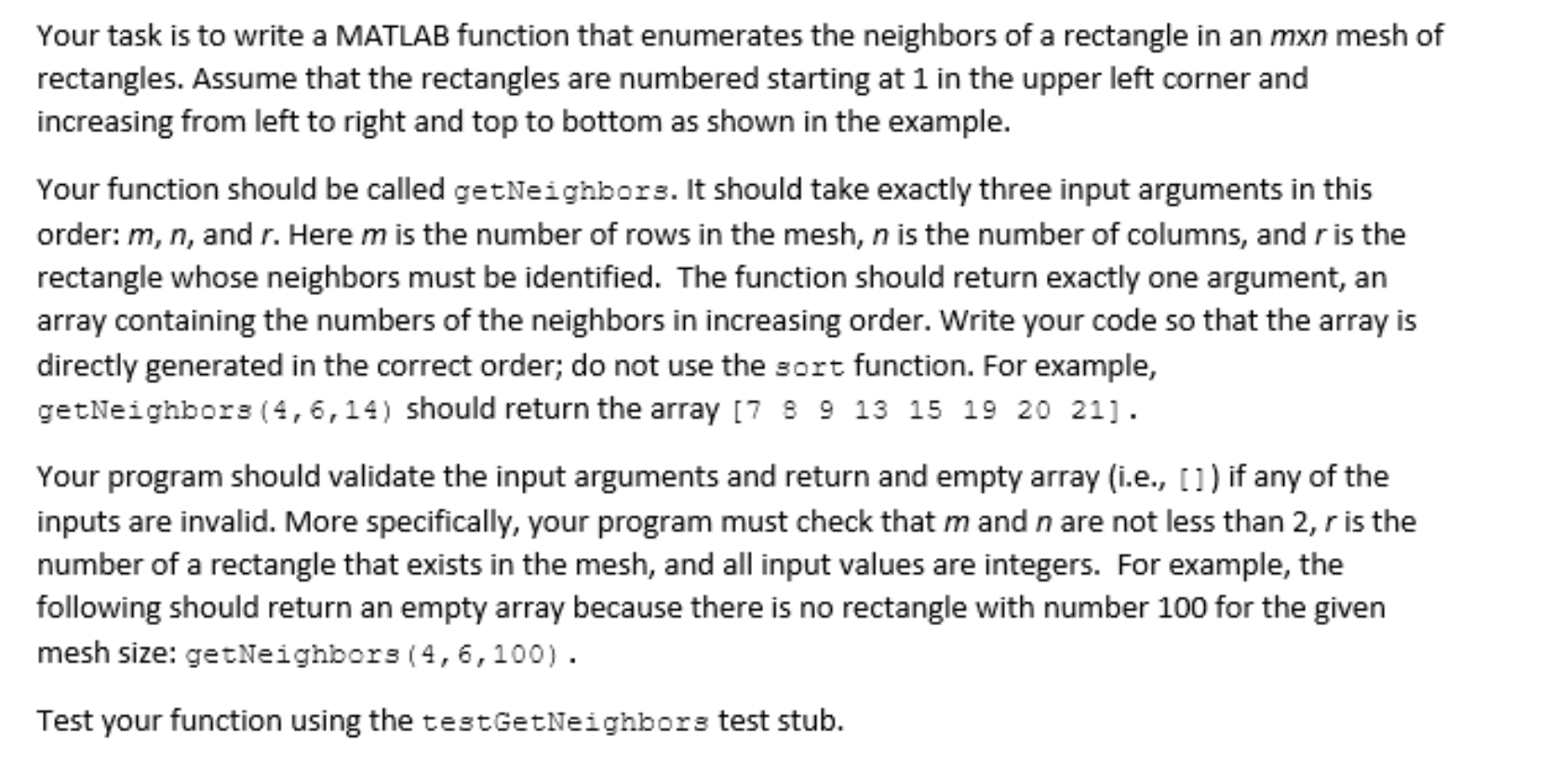  Your task is to write a MATLAB function that enumerates the