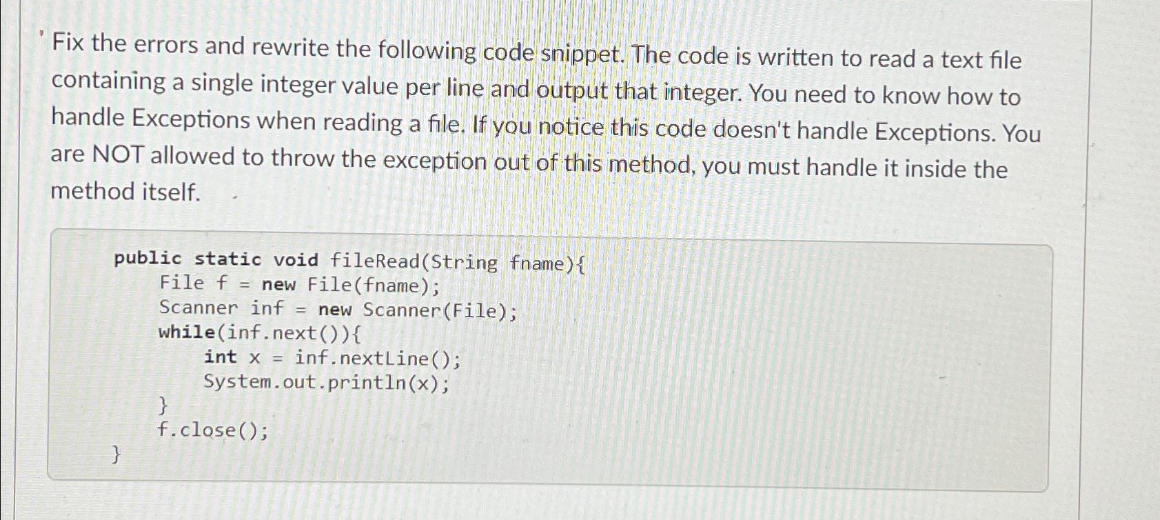  Fix the errors and rewrite the following code snippet. The code