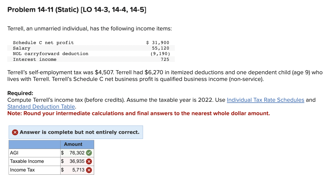 Just part B please!!! Problem 14-11 (Static) [LO 14-3, 14-4, 14-5] Terrell,