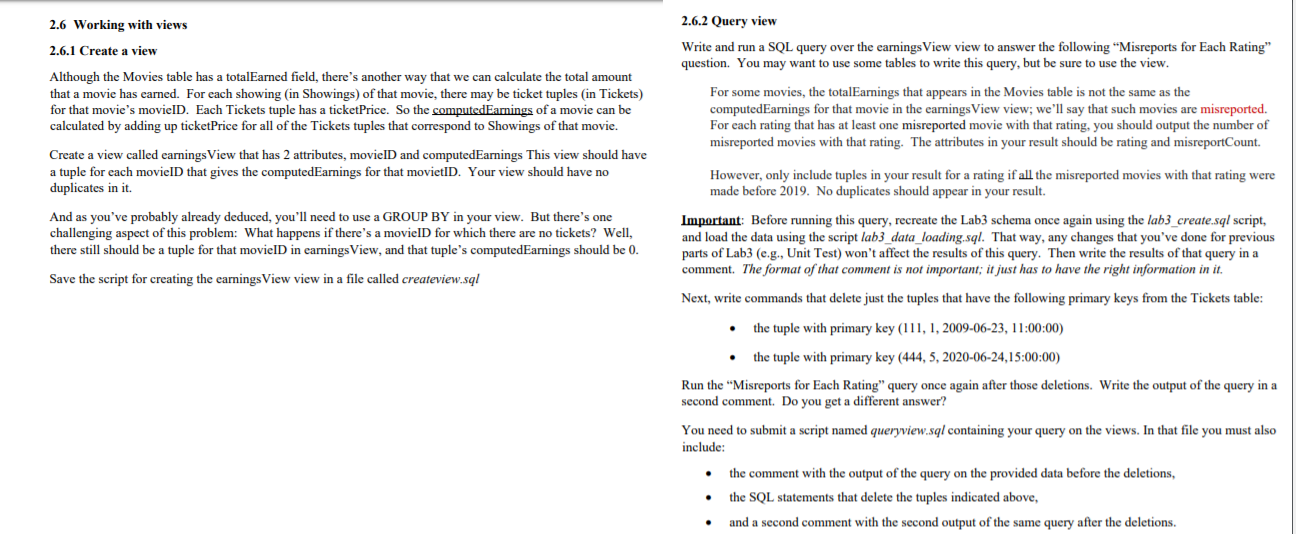 SQL VIEW AND QUERYVIEW, please read carefully and try not to make