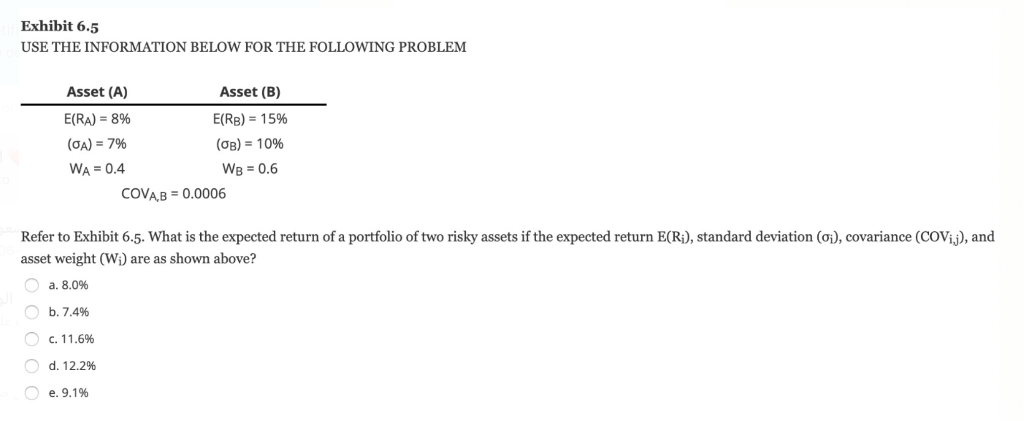  Exhibit 6.5 USE THE INFORMATION BELOW FOR THE FOLLOWING PROBLEM Asset