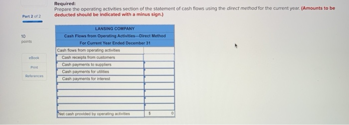 December 31 of the current and prior years follow LANSING COMPANY Income