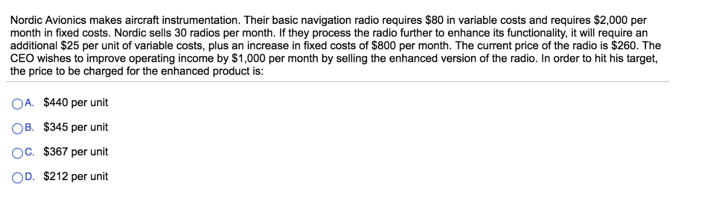  Nordic Avionics makes aircraft instrumentation. Their basic navigation radio requires $80