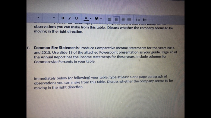  observations you can make from this table. Discuss whether the company